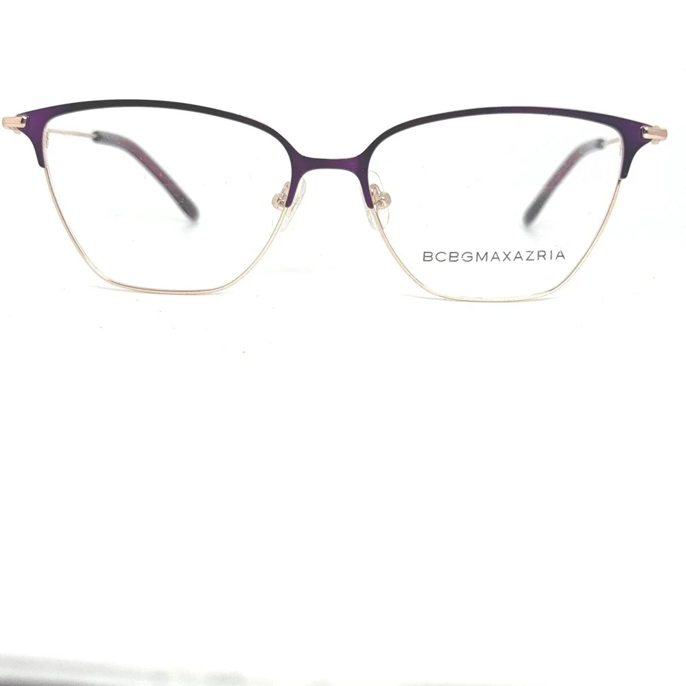 BCBGMAXAZRIA Henley Purple Rose Gold Eyeglasses Frames 54 15 135mm Made in Italy